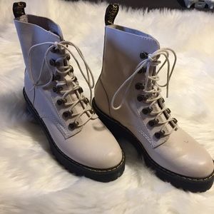 cream colored doc martens